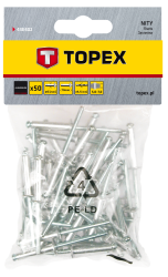 Nity aluminiowe 4.0 x 10 mm, 50 szt. 43E402 TOPEX