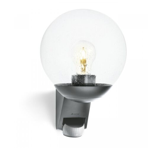 Oprawa elewacyjna elewacyjna z czujnikiem ruchu i zmierzchu  STEINEL L585 S PIR max.60W E27 IP44 230V antracyt / szkło / tworzywo sztuczne