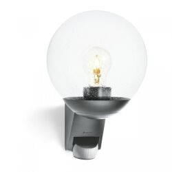 Oprawa elewacyjna elewacyjna z czujnikiem ruchu i zmierzchu  STEINEL L585 S PIR max.60W E27 IP44 230V antracyt / szkło / tworzywo sztuczne