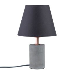 Neordic Tem Lampa stołowa max. 1x20W E27 230V Szary/Miedziany Tkanina/Beton/Metal