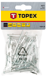 Nity aluminiowe 4.8 x 23 mm, 50 szt. 43E507 TOPEX