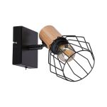 Oprawa ścienna LANKA E14 max.1x20W z wyłącznikiem 230V czarny / drewno - 3