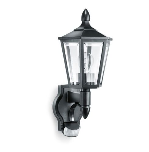 Lampa elewacyjna z czujnikiem ruchu i zmierzchu Steinel L 15 S PIR max.60W E27 IP44 IK03 230V czarna / tworzywo sztuczne