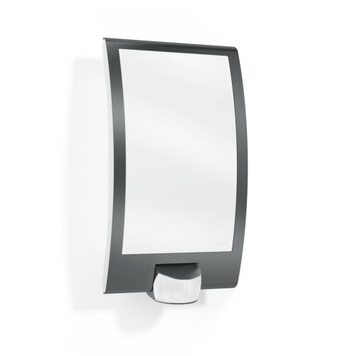 Lampa elewacyjna z czujnikiem ruchu i zmierzchu Steinel L 22 S PIR max.60W E27 IP44 IK03 230V antracyt / stal nierdzewna
