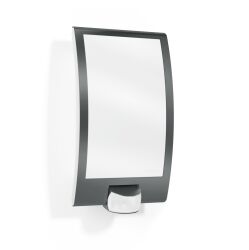 Lampa elewacyjna z czujnikiem ruchu i zmierzchu Steinel L 22 S PIR max.60W E27 IP44 IK03 230V antracyt / stal nierdzewna
