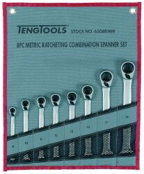 Zestaw kluczy płasko-oczkowych z zapadką Teng Tools 6508RMM Tengtools