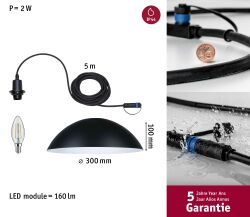 Lampa wisząca MAPALO Plug & Shine 2W 3000K IP44 24V antracyt