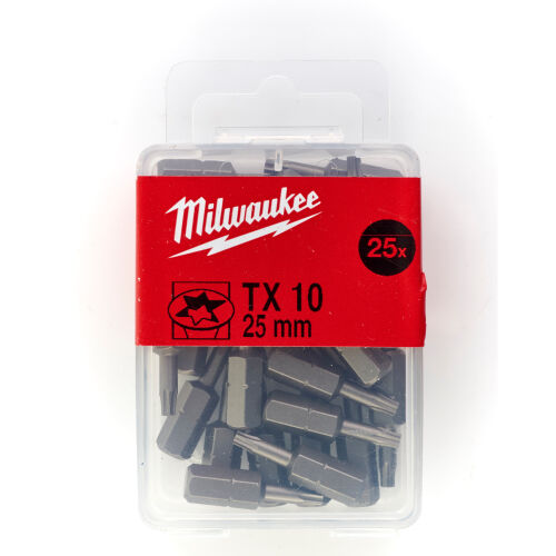 Bit Zestaw bitów TX10 (25 szt.) dł. 25 mm MILWAUKEE