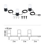 Łańcuch świetlny Plug & Shine TUBS 3x2W 3000K E14 IP44 24V antracyt / aluminium - 6