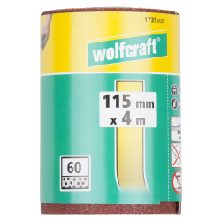 Papier szlifierski w rolce 115mm x 4m Wolfcraft gradacja 60 na rzep