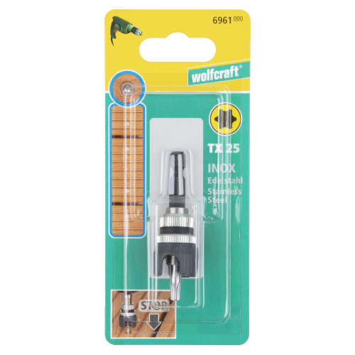 Uchwyt magnetyczny do bitów z ogranicznikiem Wolfcraft + bit TX 25