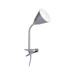 Lampa z klipsem VITIS  E14 max.20W elastyczne ramię +przełącznik 230V szary - 2