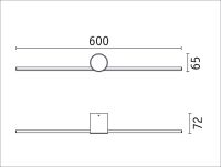 Oprawa ścienna SAVA LED nad lustro 5W 300lm 3000K 600mm IP44 230V czarny matowy / metal - 8