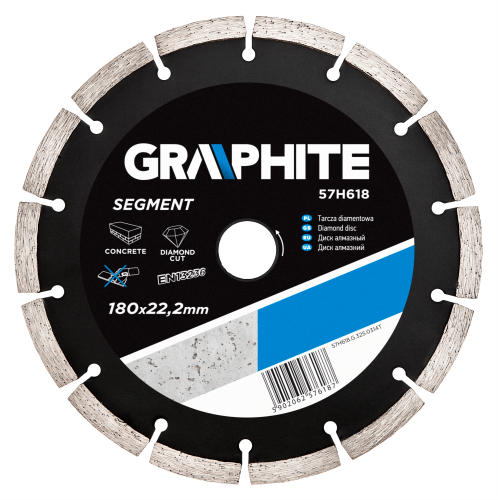 Tarcza diamentowa 180 x 22.2 mm, segmentowa 57H618 GRAPHITE