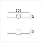 Oprawa ścienna SAVA LED nad lustro 4,2W 250lm 3000K 300mm IP44 230V czarny matowy / metal - 9