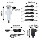 Oprawa do wbudowana Plug & Shine MicroPen II zestaw kompletny 5x0,2W 3000K IP67 24V zestaw dodatkowy srebrny / stal - 8