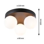 Lampa sufitowa łazienkowa GOVE LED G9 max.3x20W IP44 230V czarny matowy / metal - 6