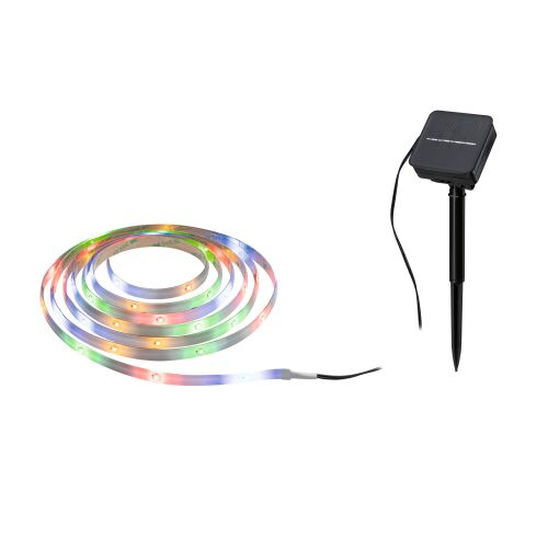 Taśma LED solar RGB + czujnik zmierzchu 3m IP44 czarny / tworzywo sztuczne