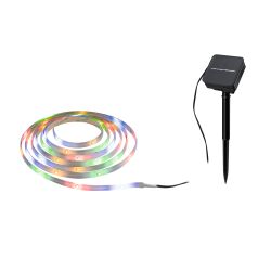 Taśma LED solar RGB + czujnik zmierzchu 3m IP44 czarny / tworzywo sztuczne