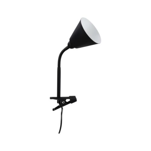 Lampa z klipsem VITIS  E14 max.20W elastyczne ramię +przełącznik 230V czarny