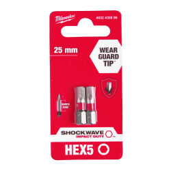 Bit Shockwave Hex 5 25mm-2szt. Milwaukee