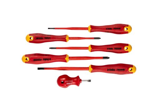 Zestaw wkrętaków FELO - ERGONIC VDE SLIM [5 szt.] + wkrętak płaski STUBBY płaski 5,5 GRATIS