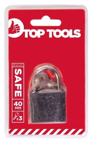 Kłódka 40mm 3 klucze TopTools