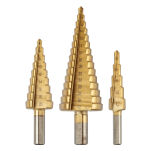 Zestaw wierteł wielostopniowych wiertła stopniowe 4-12 4-20 4-32mm TiN 3szt - 2