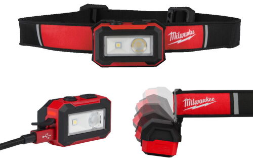 IR HL450 Latarka czołówka akumulatorowa LED USB MILWAUKEE 450lm