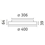 Plafoniera VOLEA 25W DIM 400MM 2900lm 3000K IP44 230V czarny / złoty / tworzywo sztuczne - 9