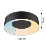 Plafoniera CASCA LED 16W 1500lm okrągła 300mm 2700/4000/6500K IP44 230V czarny matowy /  tworzywo sztuczne - 6