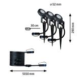 Reflektor ogrodowy Plug & Shine STING zestaw przedłużający 3x6W 3000K 520lm DIM IP67 24V antracyt / aluminum - 4