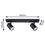 Oprawa ścienno sufitowa ZYLI GU10 max. 2x10W IP44 230V czarny matowy / metal - 7
