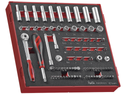 89-elementowy zestaw narzędzi nasadkowych z chwytem kwadratowym 1/4" Teng Tools TED1489 Tengtools
