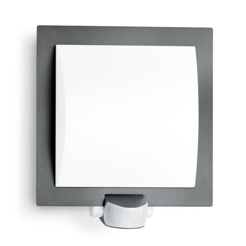Lampa elewacyjna z czujnikiem ruchu i zmierzchu Steinel L 20 S PIR max.60W E27 IP44 IK03 230V antracyt / stal nierdzewna
