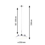 Lampa wisząca  LUENA LED 11.5W 600lm okrągła 250mm 3000K IP44 230V szkło chrom / metal - 5