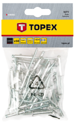 Nity aluminiowe 4.0 x 8mm 50 szt. 43E401 TOPEX
