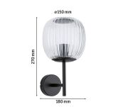 Kinkiet ścienny łazienkowy RUYA E14 max.20W IP44 230V czarny matowy / szkło - 8
