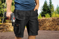 Krótkie spodenki robocze jeansowe czarne DENIM 7 kieszeni NEO XXL - 9