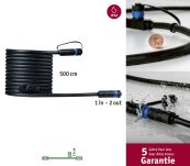 Przewód połączeniowy Plug & Shine 5m 1in-2out IP68 24V czarny / tworzywo sztuczne - 3