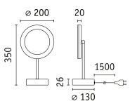 Lusterko kosmetyczne MASUA LED 4W 2700/4000/6500K +wyłącznik IP44 230V chrom / metal - 13