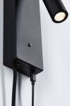 Oprawa ścienna HULDA LED DIM USB-C 2.5W 130lm 3000K 230V czarny matowy / metal - 4