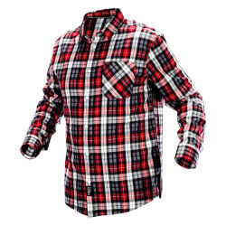 Koszula flanelowa robocza krata czerwono-czarno-biała, rozmiar S 81-540-S NEO