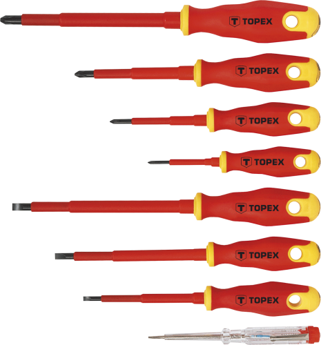 Wkrętaki 1000V, zestaw 8 szt. 39D674 TOPEX