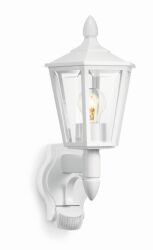 Lampa elewacyjna z czujnikiem ruchu i zmierzchu Steinel L 15 S PIR max.60W E27 IP44 IK03 230V biała / tworzywo sztuczne