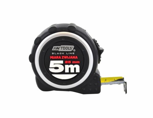 Miara zwijana taśma miernicza ABS TPR 5m 25mm AW BLACK LINE