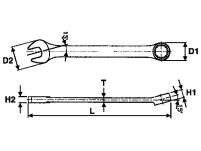 Klucz płasko-oczkowy 30 mm Tengtools - 2